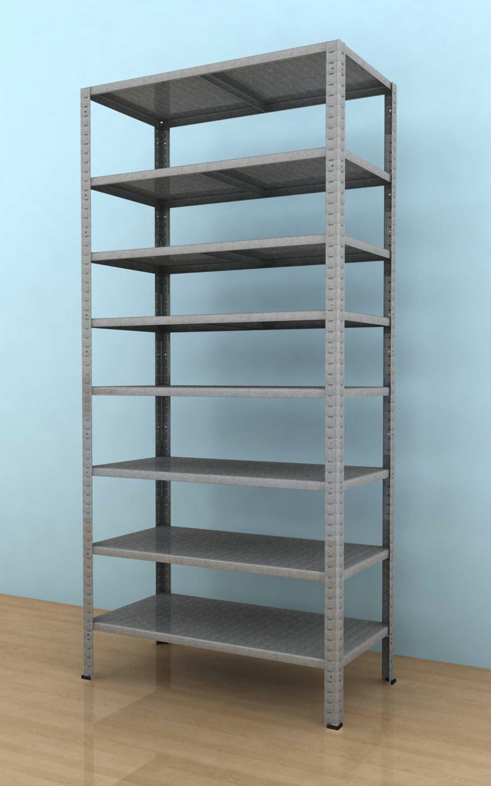 Kovový regál Drumy 2000x900x400/8, 130kg/pol., pozink