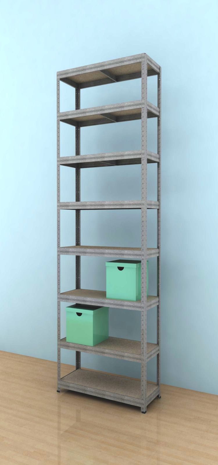 Regál Futur 2400x750x350/8, pozink, 350kg/pol.