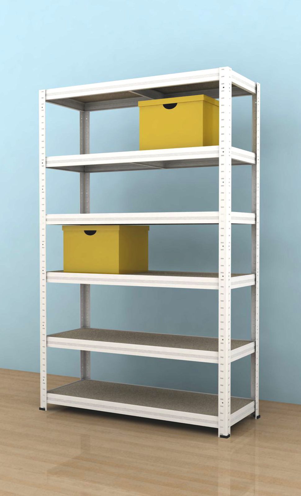 Regál Futur 2100x1200x450/6, bílá, 200 kg/pol.