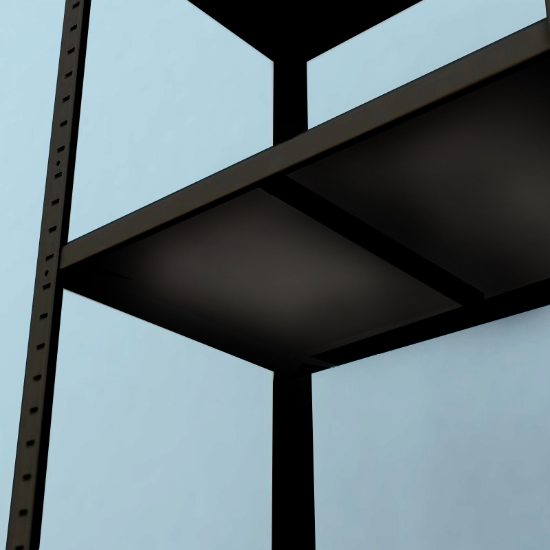 Kovový regál Drumy 2100x1000x400/8, 130kg/pol., černá