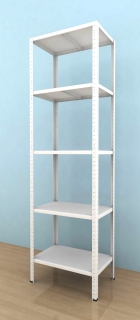Kovový regál Drumy 2400x1000x400/5, 130kg/pol., bílá