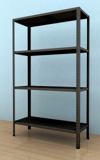 Kovový regál Drumy 1800x900x400/4, 130kg/pol., černá