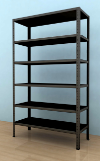 Kovový regál Drumy 1800x900x400/6, 130kg/pol., černá