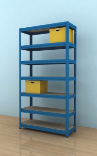 Regál Futur 2100x900x450/7, modrá, 175kg/pol.