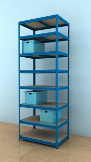 Regál Futur 2400x900x600/8, modrá, 350kg/pol.
