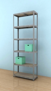 Regál Futur 2400x900x450/6, pozink, 350kg/pol.