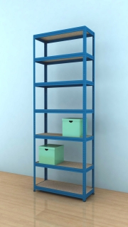 Regál Futur 2400x900x350/7, modrá, 175kg/pol.