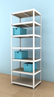 Regál Futur 2400x900x600/7, bílá, 350kg/pol.
