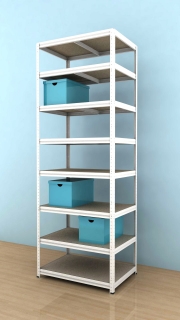 Regál Futur 2400x900x600/8, bílá, 350kg/pol.