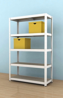 Regál Futur 2100x1200x450/5, bílá, 200 kg/pol.