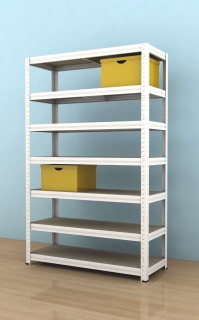Regál Futur 2100x1200x450/7, bílá, 200 kg/pol.