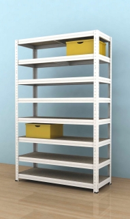 Regál Futur 2100x1200x450/8, bílá, 200 kg/pol.