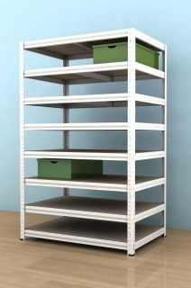 Regál Futur 2100x1200x600/8, bílá, 200 kg/pol.