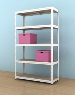 Regál Futur plus 1800x1200x450/5, bílá, 200 kg/pol.