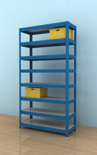 Regál Futur 2100x900x350/8, modrá, 175kg/pol.lamino