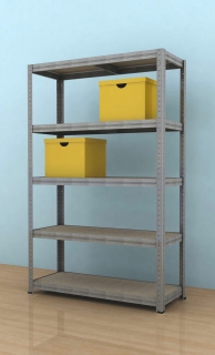 Regál Futur 2100x1200x450/5, pozink, 200 kg/pol.