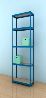 Regál Futur 2400x750x350/5, modrá, 175kg/pol.