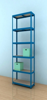 Regál Futur 2400x750x350/6, modrá, 350kg/pol.