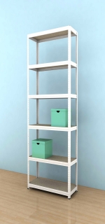 Regál Futur 2400x750x350/6, bílá, 175kg/pol.