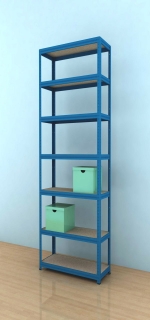 Regál Futur 2400x750x350/7, modrá, 175kg/pol.