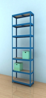 Regál Futur 2400x750x350/7, modrá, 350kg/pol.
