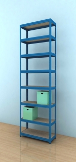 Regál Futur 2400x750x350/8, modrá, 175kg/pol.