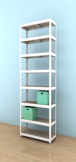 Regál Futur 2400x750x350/8, bílá, 350kg/pol.