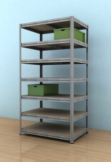 Regál Futur 2100x900x600/7, pozink, 350kg/pol.