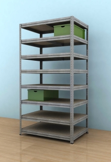 Regál Futur 2100x900x600/8, pozink, 350kg/pol.