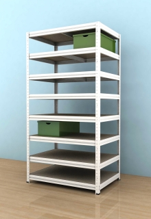 Regál Futur 2100x900x500/8, bílá, 350kg/pol.